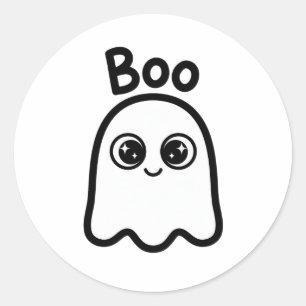 Redondo Adesivo de Halloween Fantasminha Fofa
