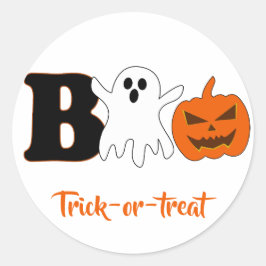 Redondo Adesivo de Halloween Funny Boo