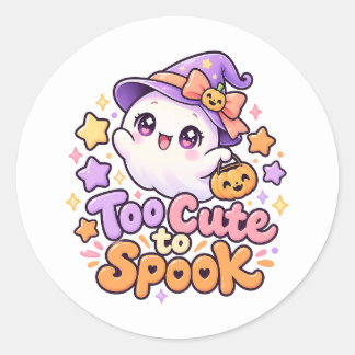 Redondo Adesivo de Halloween Kawaii Muito Fofo para Assust