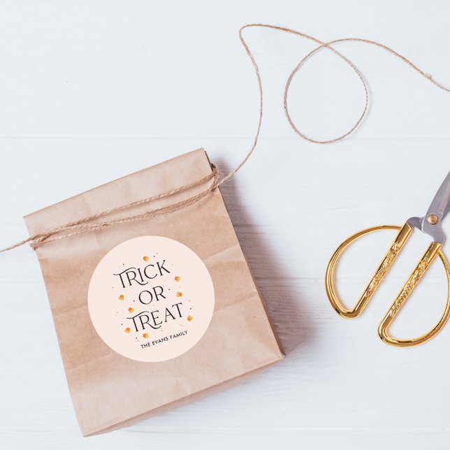 Redondo Adesivo de Halloween para Gola ou Travessura (Criador carregado)