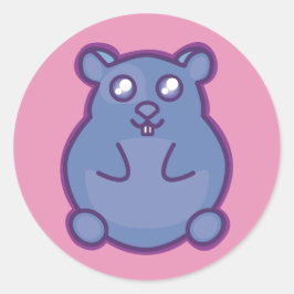 Redondo Adesivo de hamster roxo