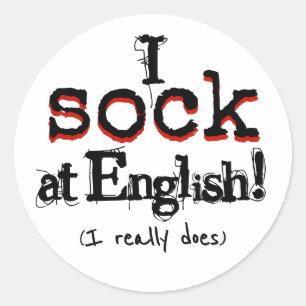 Redondo Adesivo de Humor Gramatical Nerd de Gramática Engr