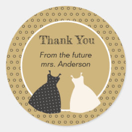 Redondo Adesivo de Ilustração de Chuveiro de Noiva Fofo