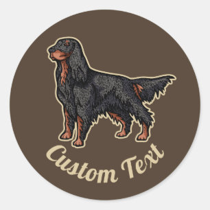 Redondo Adesivo de Ilustração do Gordon Setter