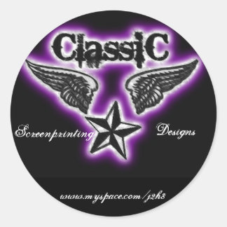 Redondo Adesivo de impressão de ecrã clássico