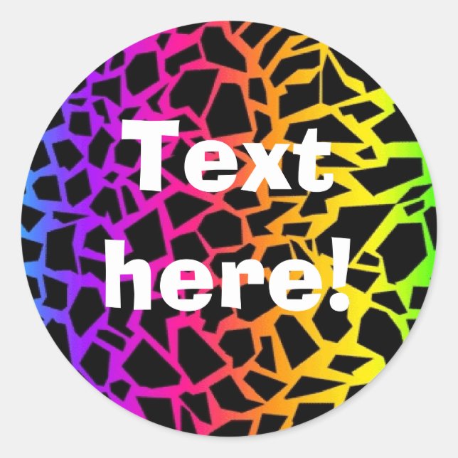 Redondo Adesivo de impressão em animais do arco-íris (Frente)