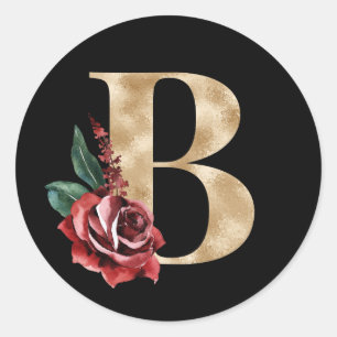 Redondo Adesivo de iniciais das férias de inverno letra B