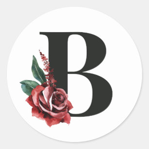 Redondo Adesivo de iniciais das férias de inverno letra B