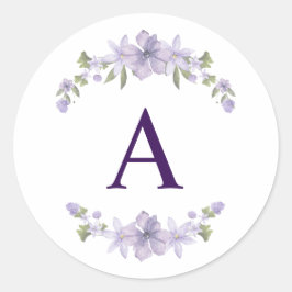 Redondo Adesivo de Inicial Floral | Monograma Personalizad