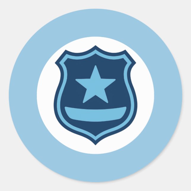 Redondo Adesivo de Insígnia da Polícia (Frente)