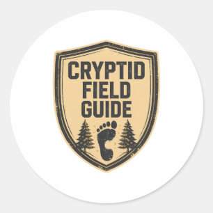Redondo Adesivo de Insígnia do Guia de Campo de Criptozool