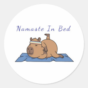 Redondo Adesivo de Ioga de Capivara Engraçado – Namaste Na