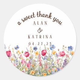 Redondo Adesivo de Jardim Colorido Boho Flor Silvestre