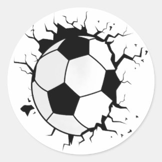 Redondo Adesivo de Jogada Dinâmica de Futebol