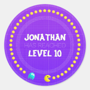 Redondo Adesivo de jogador para o jogo de aniversário On