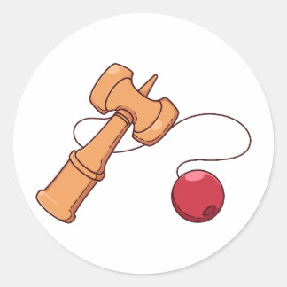 Redondo Adesivo de Kendama Tradicional Japonês de Madeira