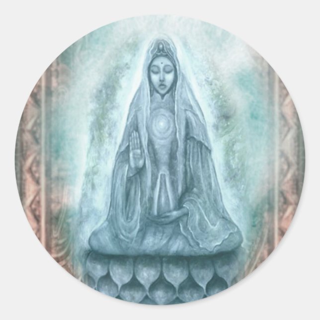 Redondo adesivo de Kuan Yin (Frente)