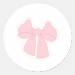 Redondo Adesivo de Laço Rosa Pastel Fofo Kawaii Coquette
