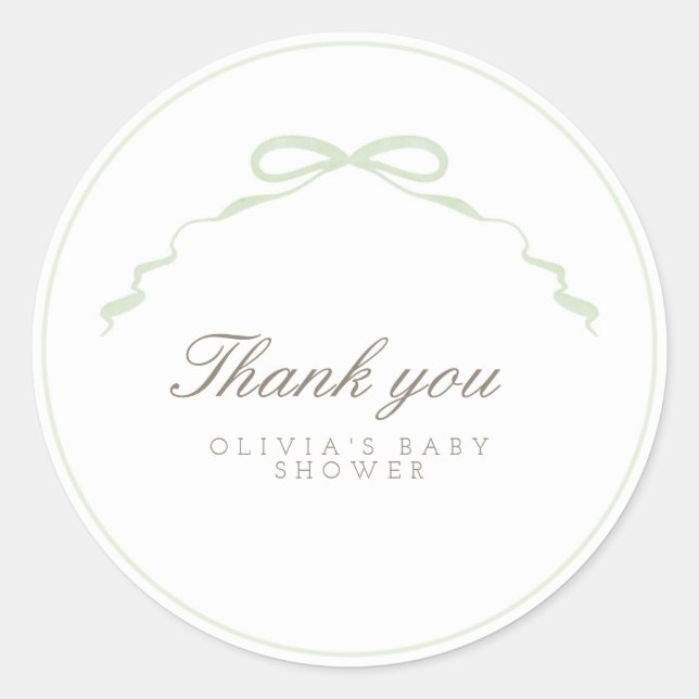 Redondo Adesivo de Laço Verde (Frente)