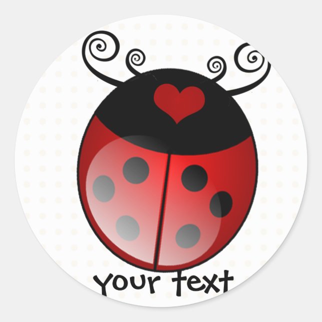 Redondo adesivo de ladybug (Frente)