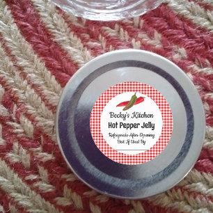Redondo Adesivo de latas de gelatina de pimenta quente