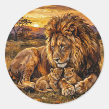 Adesivo de Leão da Família Savannah | Arte de Vida