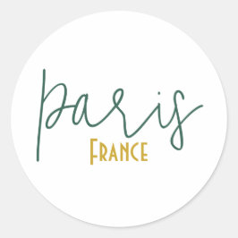 Redondo Adesivo de Lembrança de Paris, França