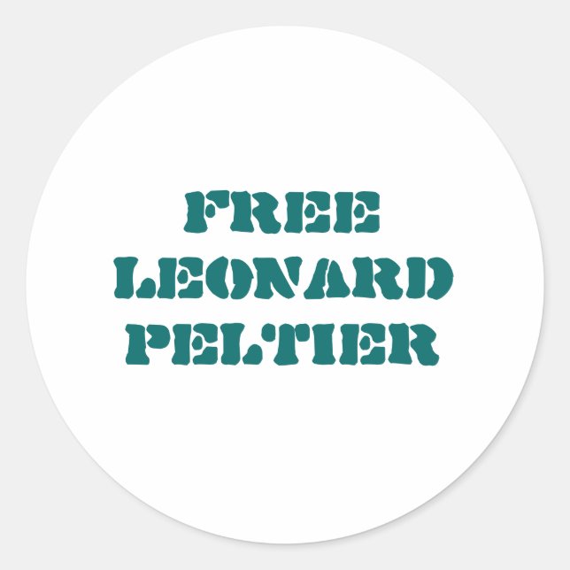 Redondo Adesivo de Leonard Peltier (Frente)