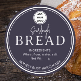 Redondo Adesivo de Logo de Padaria de Pão de Fermento Natu