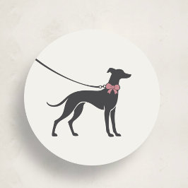 Redondo Adesivo de Logo de Passeador de Cães Clássico Eleg