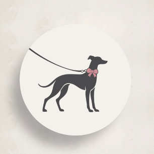 Redondo Adesivo de Logo de Passeador de Cães Clássico Eleg