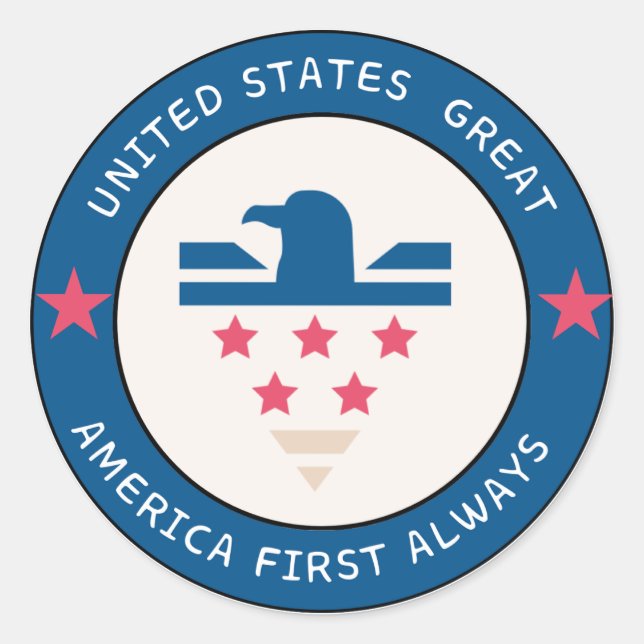 Redondo adesivo de logotipo America First (Frente)