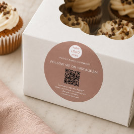 Redondo Adesivo de Logotipo de Padaria com Código QR