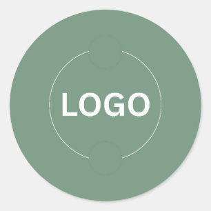 Redondo Adesivo de Logotipo Empresarial Minimalista Verde