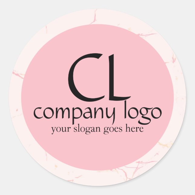 Redondo Adesivo de logotipo personalizado (Frente)