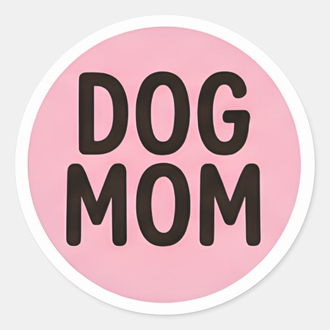 Redondo Adesivo de Mãe de Cachorro – Decalque Fofo para Am (Frente)