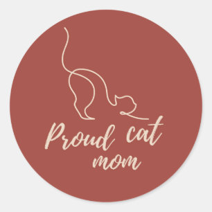 Redondo Adesivo de Mãe de Gato Preto Orgulhosa – Presente