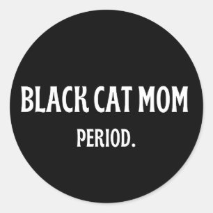 Redondo Adesivo de Mãe de Gato Preto Período Vinil Preto A