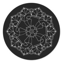 Adesivo de Mandala Branco e Preto