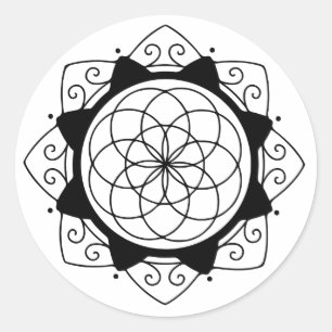 Redondo Adesivo de Mandala de Geometria Simples