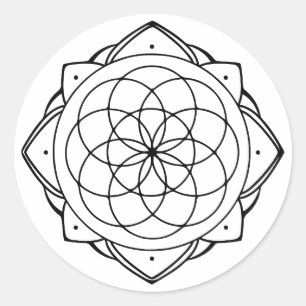 Redondo Adesivo de Mandala Simples