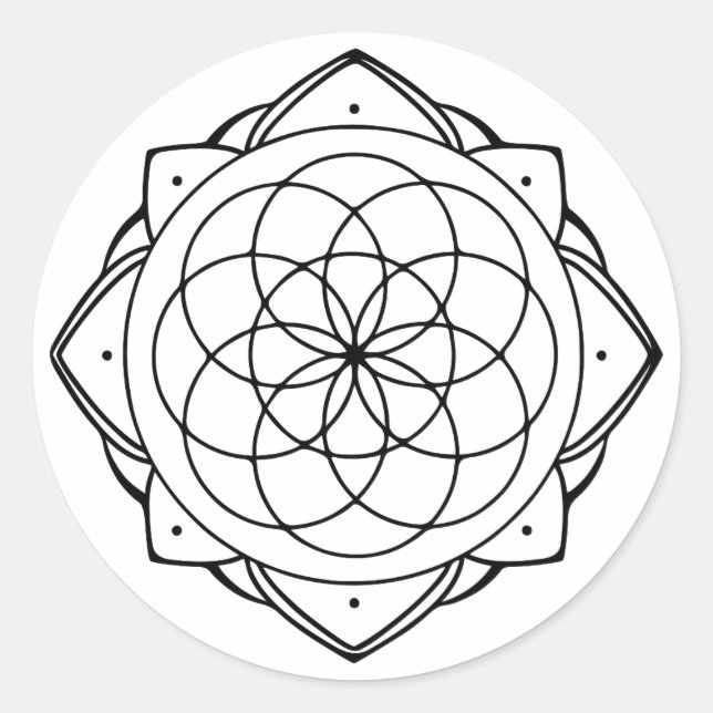 Redondo Adesivo de Mandala Simples (Frente)