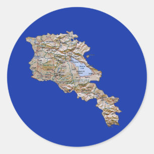 Redondo Adesivo de Mapa Armênia