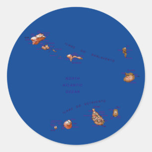 Redondo Adesivo de mapa de Cabo Verde