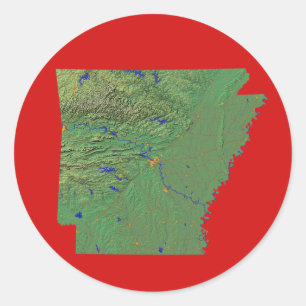 Redondo Adesivo de mapa do Arkansas