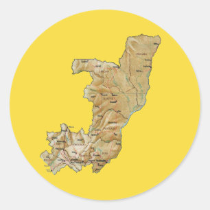 Redondo Adesivo de Mapa do Congo-Brazzaville