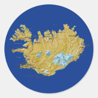 Adesivo de mapa islandês