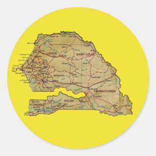Redondo Adesivo de mapa Senegal