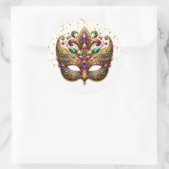 Redondo Adesivo de Mardi Gras (Bolsa)