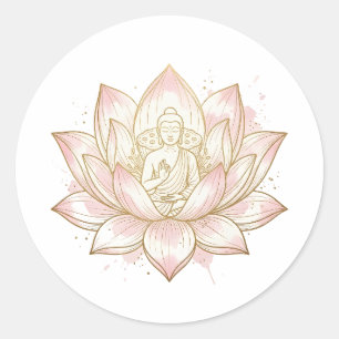 Redondo Adesivo de Meditação do Lótus Gautam Buddh S Pac